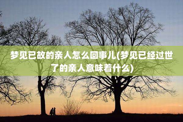 梦见已故的亲人怎么回事儿(梦见已经过世了的亲人意味着什么)