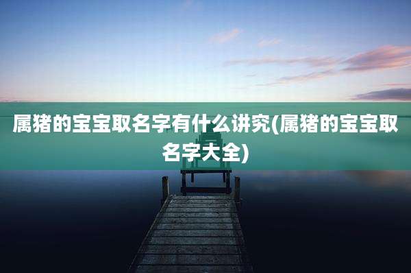 属猪的宝宝取名字有什么讲究(属猪的宝宝取名字大全)