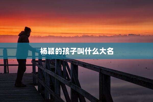 杨颖的孩子叫什么大名