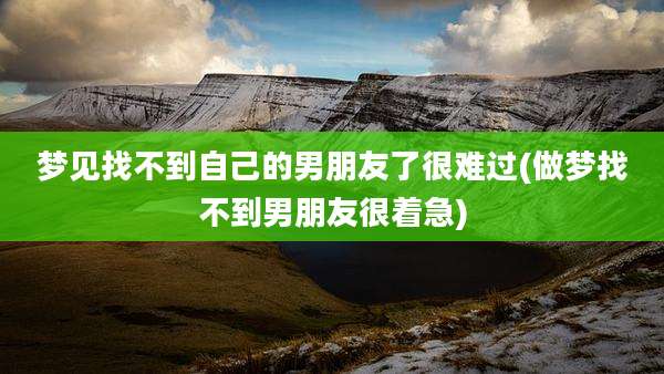 梦见找不到自己的男朋友了很难过(做梦找不到男朋友很着急)