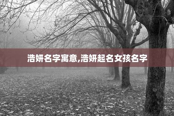 浩妍名字寓意,浩妍起名女孩名字