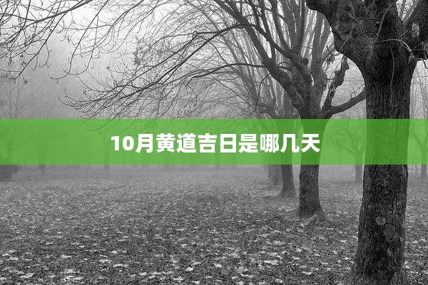 10月黄道吉日是哪几天