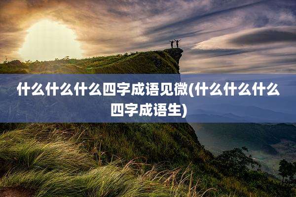 什么什么什么四字成语见微(什么什么什么四字成语生)