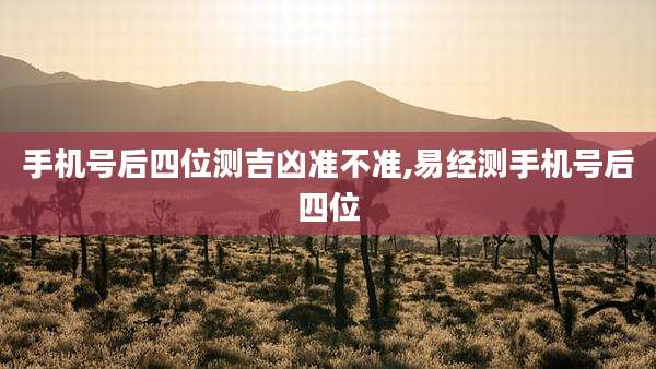 手机号后四位测吉凶准不准,易经测手机号后四位