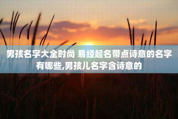 男孩名字大全时尚 易经起名带点诗意的名字有哪些,男孩儿名字含诗意的