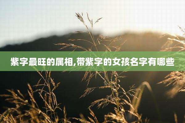 紫字最旺的属相,带紫字的女孩名字有哪些