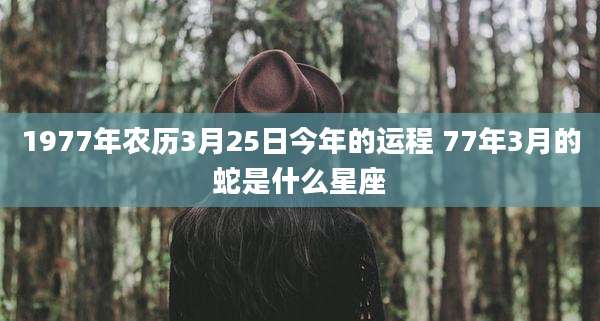 1977年农历3月25日今年的运程 77年3月的蛇是什么星座