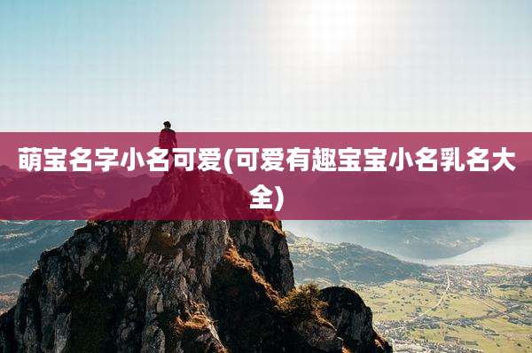 萌宝名字小名可爱(可爱有趣宝宝小名乳名大全)