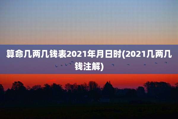 算命几两几钱表2021年月日时(2021几两几钱注解)