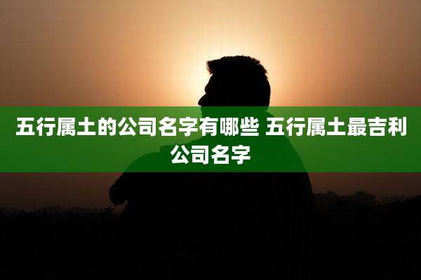 五行属土的公司名字有哪些 五行属土最吉利公司名字