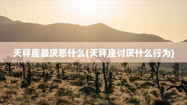 天秤座最厌恶什么(天秤座讨厌什么行为)
