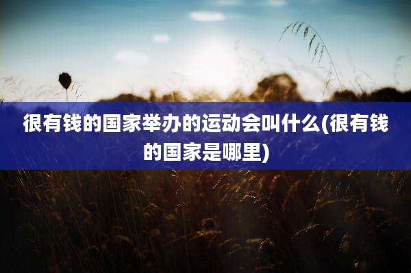 很有钱的国家举办的运动会叫什么(很有钱的国家是哪里)