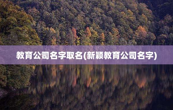 教育公司名字取名(新颖教育公司名字)
