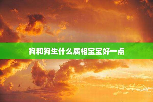 狗和狗生什么属相宝宝好一点