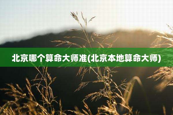 北京哪个算命大师准(北京本地算命大师)