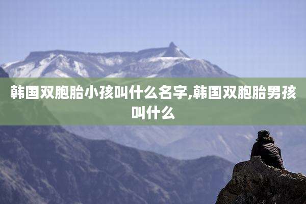 韩国双胞胎小孩叫什么名字,韩国双胞胎男孩叫什么