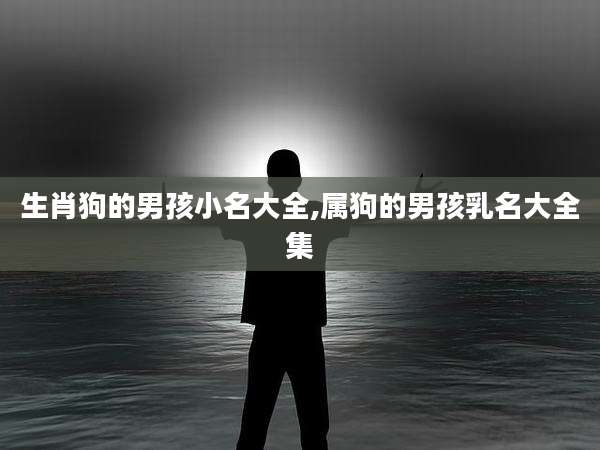 生肖狗的男孩小名大全,属狗的男孩乳名大全集