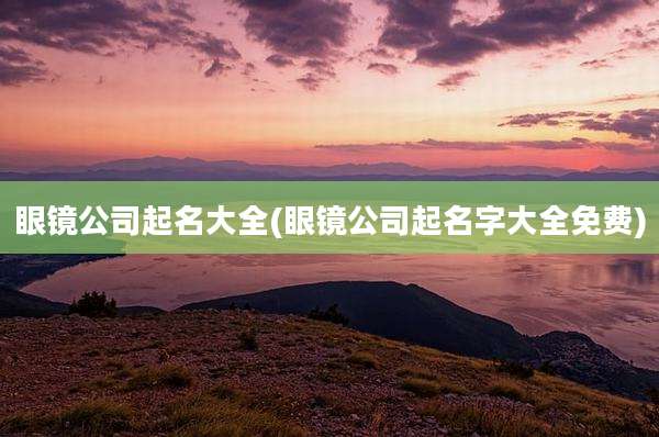 眼镜公司起名大全(眼镜公司起名字大全免费)