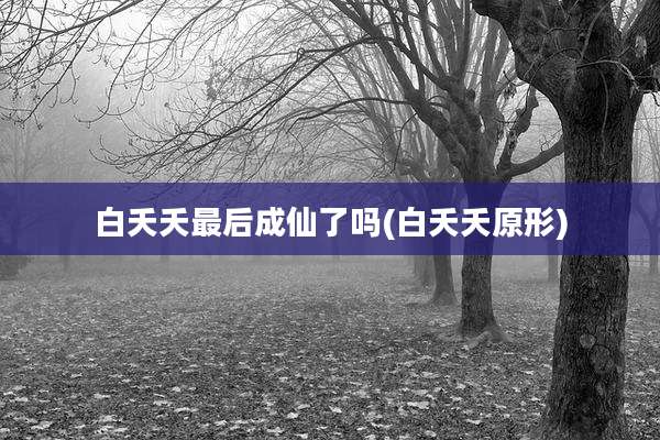 白夭夭最后成仙了吗(白夭夭原形)