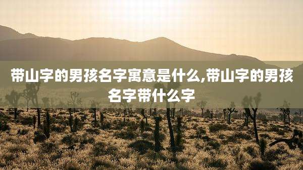 带山字的男孩名字寓意是什么,带山字的男孩名字带什么字