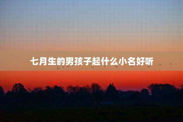 七月生的男孩子起什么小名好听