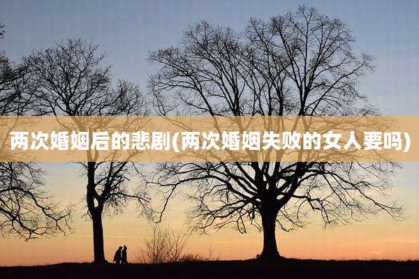 两次婚姻后的悲剧(两次婚姻失败的女人要吗)