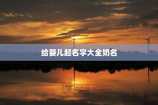 给婴儿起名字大全奶名