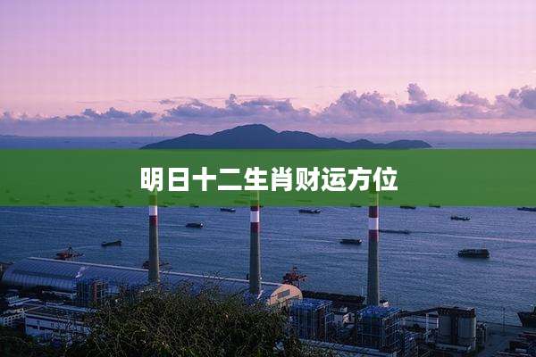 明日十二生肖财运方位