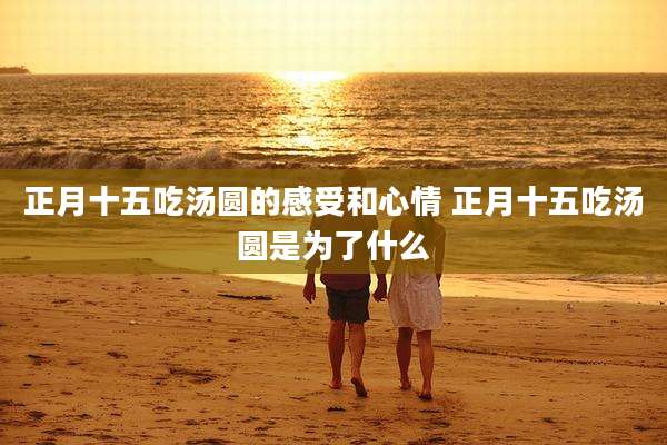 正月十五吃汤圆的感受和心情 正月十五吃汤圆是为了什么