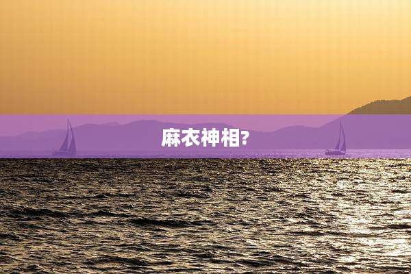 麻衣神相?