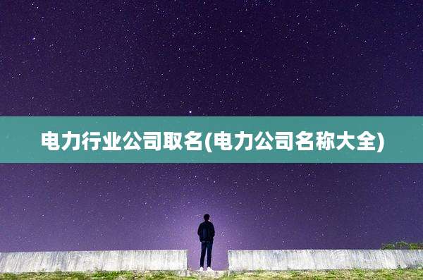 电力行业公司取名(电力公司名称大全)