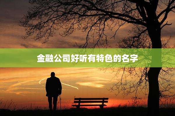金融公司好听有特色的名字