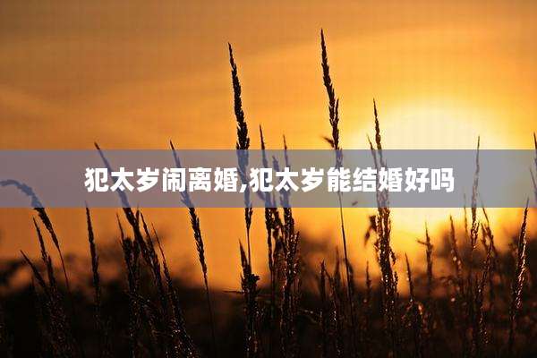 犯太岁闹离婚,犯太岁能结婚好吗