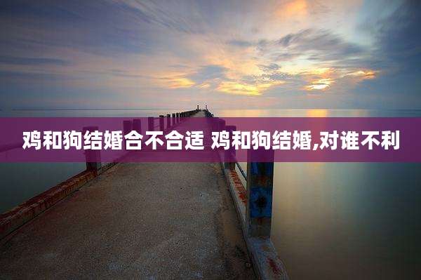 鸡和狗结婚合不合适 鸡和狗结婚,对谁不利
