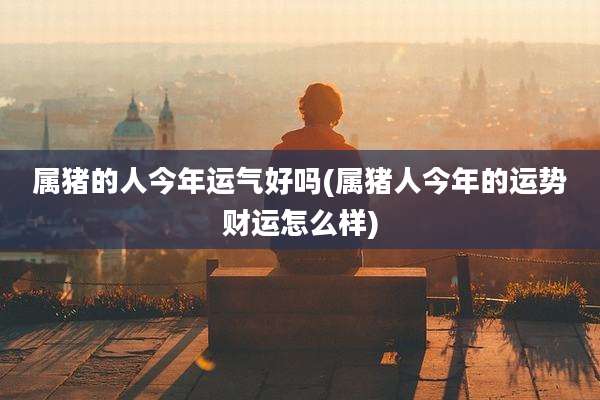 属猪的人今年运气好吗(属猪人今年的运势财运怎么样)