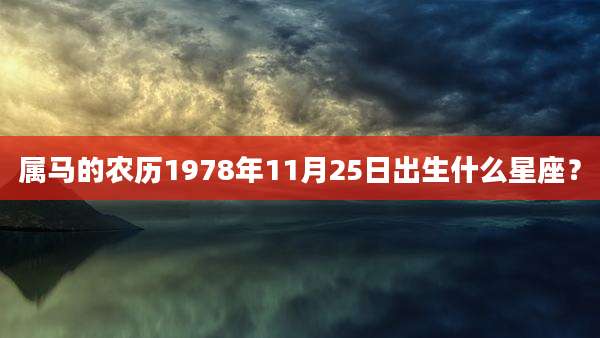 属马的农历1978年11月25日出生什么星座?