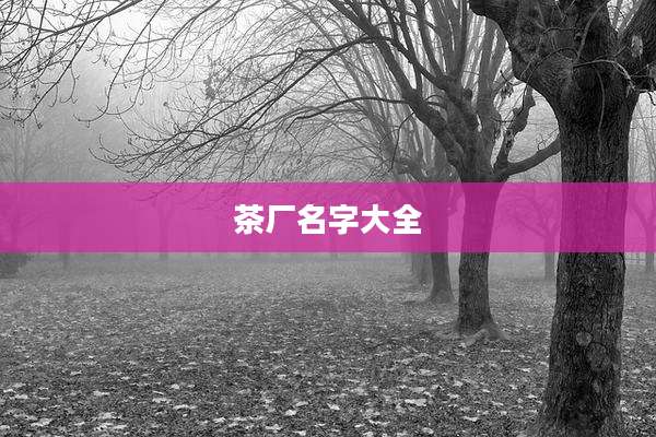茶厂名字大全