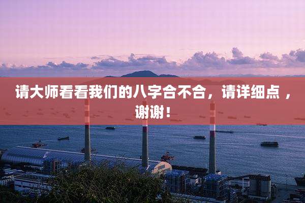 请大师看看我们的八字合不合,请详细点 ,谢谢!