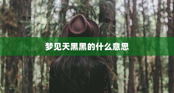 梦见天黑黑的什么意思