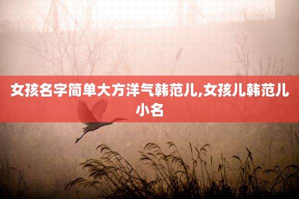 女孩名字简单大方洋气韩范儿,女孩儿韩范儿小名