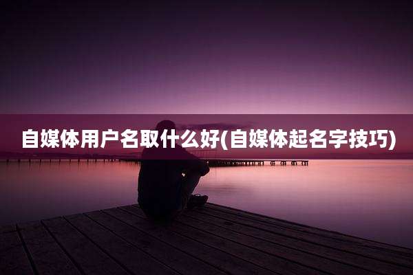 自媒体用户名取什么好(自媒体起名字技巧)