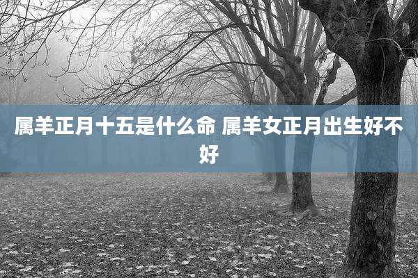 属羊正月十五是什么命 属羊女正月出生好不好