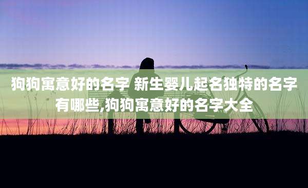 狗狗寓意好的名字 新生婴儿起名独特的名字有哪些,狗狗寓意好的名字大全