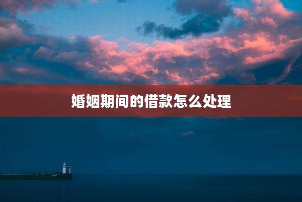 婚姻期间的借款怎么处理