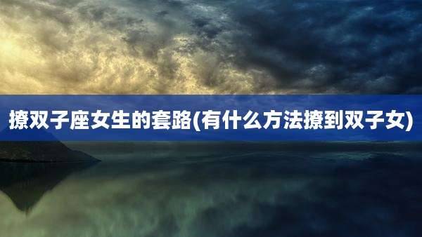 撩双子座女生的套路(有什么方法撩到双子女)