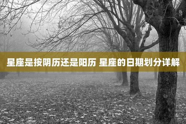 星座是按阴历还是阳历 星座的日期划分详解
