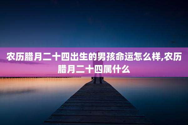 农历腊月二十四出生的男孩命运怎么样,农历腊月二十四属什么