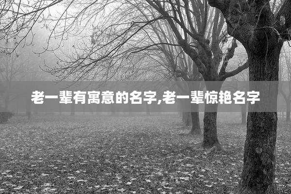 老一辈有寓意的名字,老一辈惊艳名字