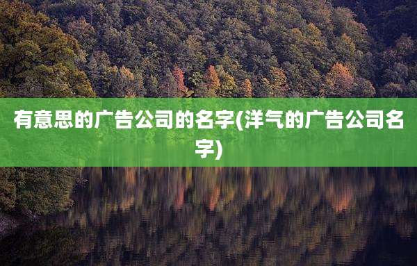 有意思的广告公司的名字(洋气的广告公司名字)