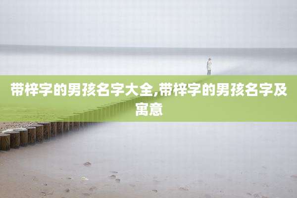 带梓字的男孩名字大全,带梓字的男孩名字及寓意